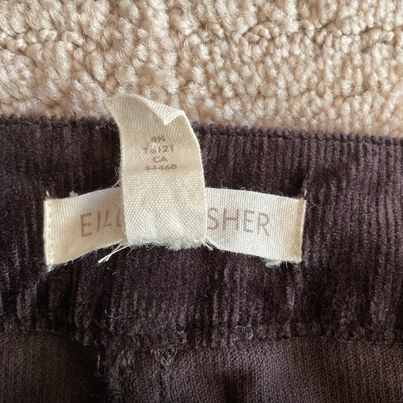 🤎 💫 Eileen Fisher Chocolate Brown Corduroy Pants Sz 10 Straight Leg Minimalist - Picture 4 of 9
